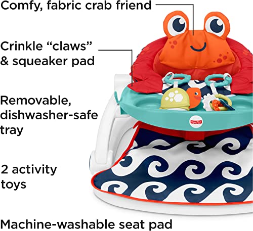 Fisher-Price Sit-Me-Up Floor Seat with Tray, Crab