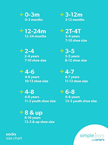 Simple Joys by Carter's Baby Boys' 12-Pack Sock Crew, Gray, White, 12-24 Months