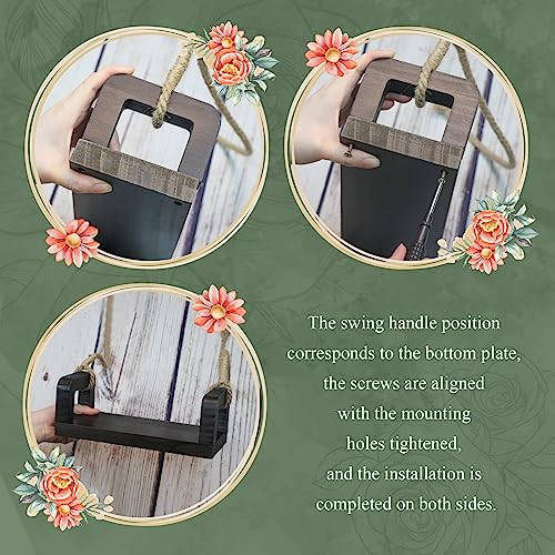 Baby Swings Vintage Infants Wooden Swings Multifunctional Baby Hanging Chair Photo Background Props Swing Seats Photography for Newborn Boys Girls (B-Brown)