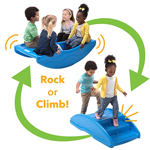 Simplay3 Two Sided Rock and Roll Teeter Totter and Climbing Bridge for 4 Children