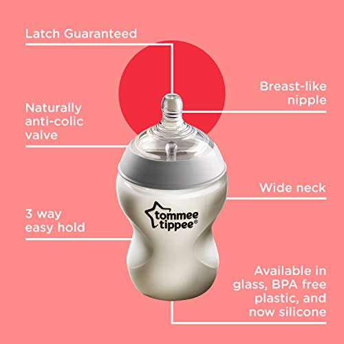 Tommee Tippee Closer to Nature Newborn Baby Bottle Feeding Starter Set, Anti-Colic Valve, Breast-Like Nipples - BPA-Free, Pink (Design May Vary)