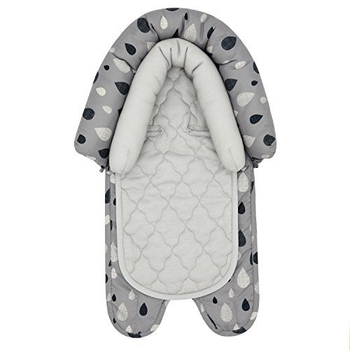 Travel Bug Baby & Toddler 2-in-1 Head Support Duo Head Support for Car Seats, Strollers & Bouncers (Black/Grey/White)