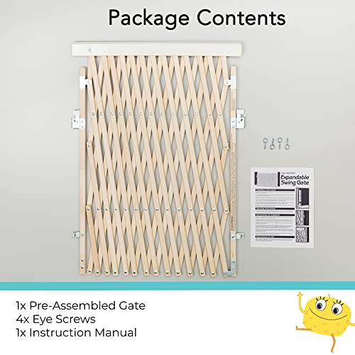 Toddleroo by North States 60â wide Expandable Swing Baby Gate, Made in USA: Easy to install, perfect for extra wide openings. Hardware Mount. Fits 24" - 60" wide. (32â tall, Sustainable Hardwood)