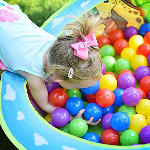 Sunny Days Entertainment Zoo Adventure Ball Pit  Indoor Pop Up Play Tent Toy for Kids and Toddlers | Colorful Balls Included