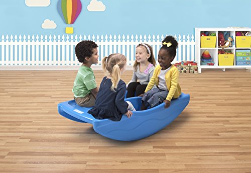 Simplay3 Two Sided Rock and Roll Teeter Totter and Climbing Bridge for 4 Children