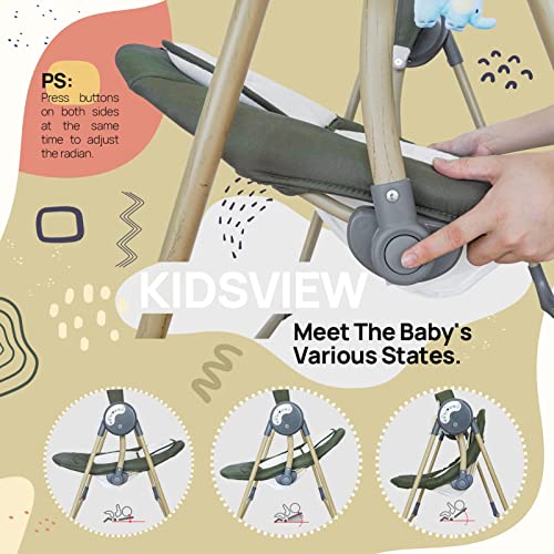 Bluetooth Baby Swings for Infants, Soothing Portable Swing with 6 Motions and 12 Melodies, Baby Electric Swing for 6-25 lb, 0-12 Months, Folds for Easy Travel