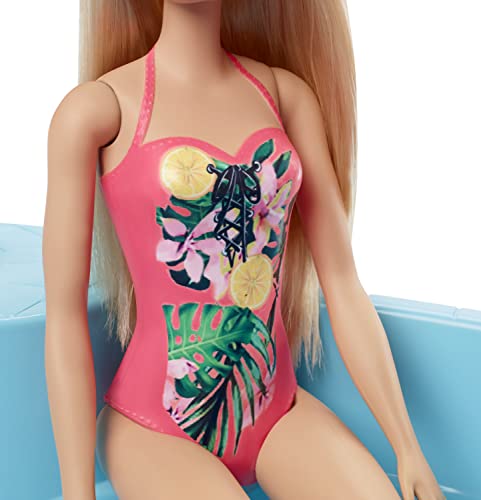 ?Barbie Doll, 11.5-Inch Blonde, and Pool Playset with Slide and Accessories, Gift for 3 to 7 Year Olds