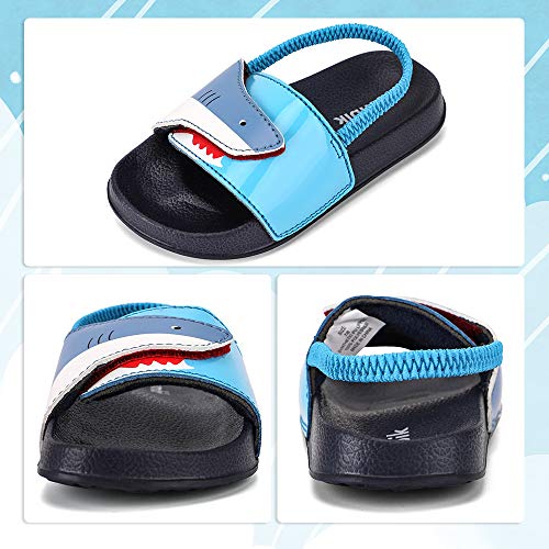 tombik Toddler Water Shoes Boys Beach Sandals Kids Slide Slipper for Walking/Play Navy/Blue/Shark 5-6 US M Toddler