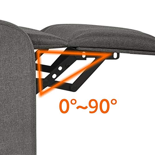 YAHEETECH Fabric Recliner Sofa Reclining Upholstered Sofa with Pocket Spring Living Room Bedroom Home Theater Light Gray