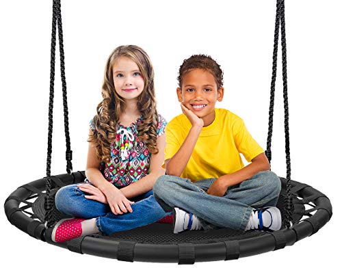 Sorbus Spinner Swing  Kids Round Mat Swing  Great for Tree, Swing Set, Backyard, Playground, Playroom  Accessories Included [New Improved 2020 Design!] (40" Mat Seat)