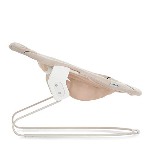 Hauck Alpha Bouncer 2 in 1 Newborn Set, Cosy Baby Rocker from Birth, Compatible with Hauck Wooden Grow-Along High Chair Alpha+, Seat Minimizer, Hearts Beige