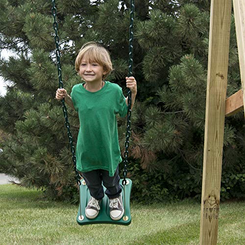 Swing-N-Slide NE 5041 Stand-Up Swing with 14" x 14" Swing Base and Coated Chains for Swing Set and Playset, Green