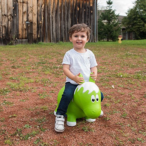 Farm Hoppers Award Winning Inflatable Toddler Safe Bouncing Lime Green Horse Plus Pump