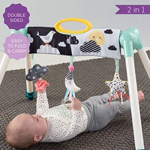 Taf Toys Mini Moon Take-to-Play Baby Activity Gym | Newborn All Time Entertainment, Double Sided for 2 Developmental Stages, Foldable, Easy Storage and Mobility, Perfect to Use with Bouncers.