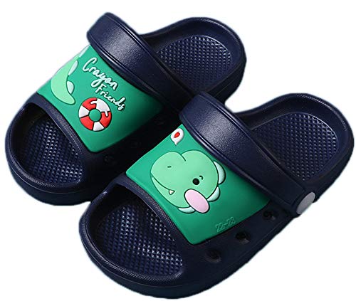 SMajong Kid's Garden Clogs Boys Girls Lightweight Open Toe Beach Pool Slides Sandals Toddler Non-Slip Summer Slippers Water Shoes,Navy,8.5-9.5 Toddler.