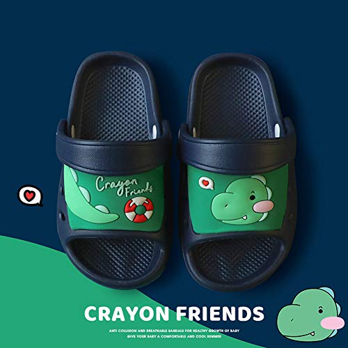 SMajong Kid's Garden Clogs Boys Girls Lightweight Open Toe Beach Pool Slides Sandals Toddler Non-Slip Summer Slippers Water Shoes,Navy,8.5-9.5 Toddler.