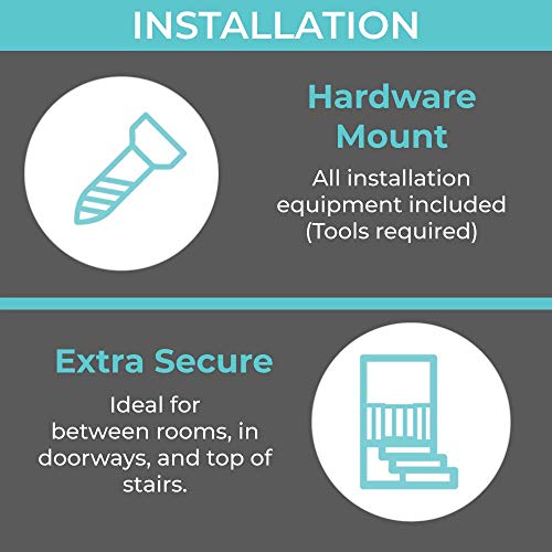 Toddleroo by North States 42" wide Stairway Swing Baby Gate: Ideal for standard stairways. Swing control hinge & one hand operation. Hardware Mount. Fits 28"- 42" wide (30" Tall, Sustainable Hardwood)