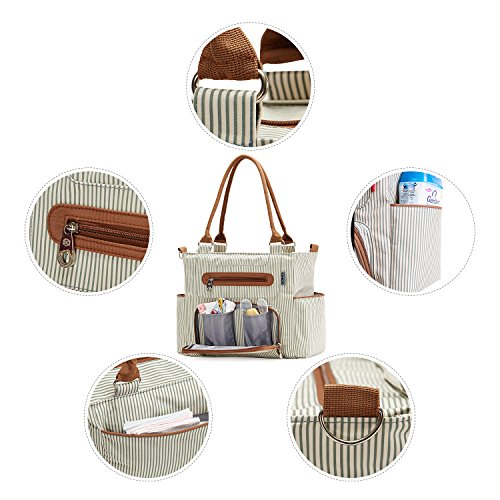SoHo Grand Central Station Diaper Bag 7Pc, Striped