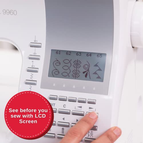 SINGER | Quantum Stylist 9960 Computerized Portable Sewing Machine with 600-Stitches Electronic Auto Pilot Mode, Extension Table and Bonus Accessories, Perfect for Customizing Projects