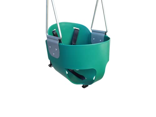 Toddler Bucket Swing Seat - Patent Pending & Exclusive Safety Harness - High Back Full Bucket Toddler Swing Seat w/ Heavy-Duty Plastic-Coated Chains - Safari Products USA