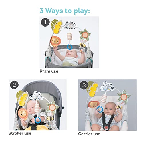 Taf Toys Savannah Adventures Arch. Ideal for Infant and Toddlers, Fits Stroller, Pram and Car Seat, Activity Arch with Fascinating Toys, Stimulates Babyâs Senses and Motor Skills Development