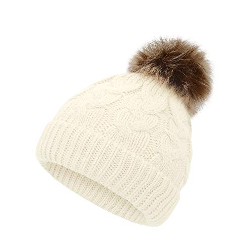 Zando Baby Girl Hats Kids Winter Hat Infant Pom Pom Beanie Toddler Caps Knit Warm Beanies Cap for Baby Boys Black White Gray Pink One Size