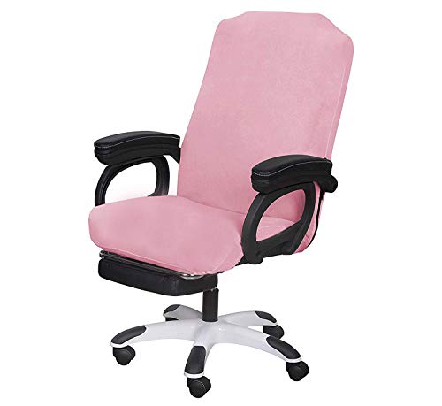 SARAFLORA Pink Office Chair Covers Stretch Washable Computer Chair Slipcovers for Universal Rotating Boss Chair Large Size