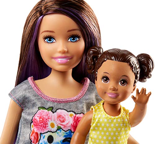 Barbie Babysitting Playset with Skipper Doll, Baby Doll, Bouncy Stroller and Themed Accessories [Amazon Exclusive]
