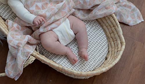 Waterproof Bassinet Sheet,No Need for Bassinet Mattress Pad Cover, 2 Pack Taupe Splash & Stripes,Unisex for Baby Boy and Baby Girl