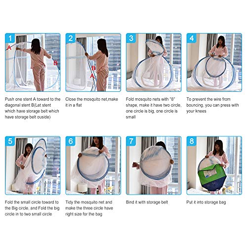 Yoosion Anti Mosquito Nets Pop Up Mosquito Net Bed Tent with Bottom 200(L)180(W)150(H) Mosquito Nettings Folding Portable for Baby Toddlers Kids Adult