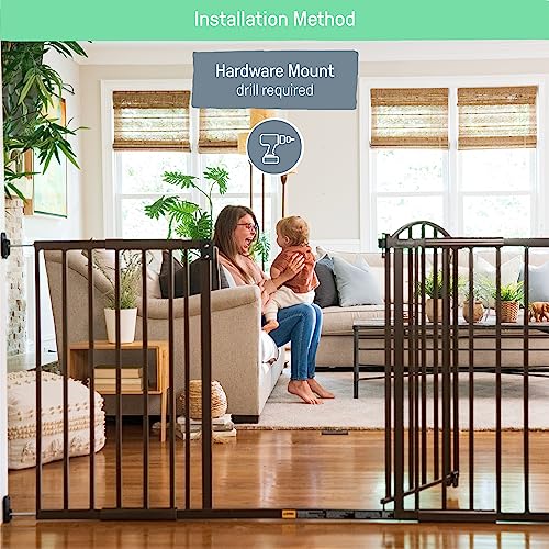 Summer Metal Expansion 6-Foot-Wide Extra Tall Walk-Thru Baby Gate, Bronze Finish  36 Tall, Fits Openings of 44 to 72 Wide, Baby and Pet Gate for Extra Wide Doorways