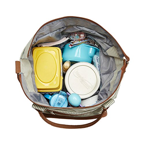 SoHo Grand Central Station Diaper Bag 7Pc, Striped