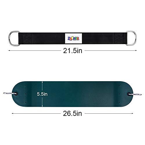 ZNCMRR 2 Pack Swings Seats Heavy Duty with 66" Chain Plastic Coated, Playground Swing Set Accessories Replacement with Snap Hooks and Hanging Strap