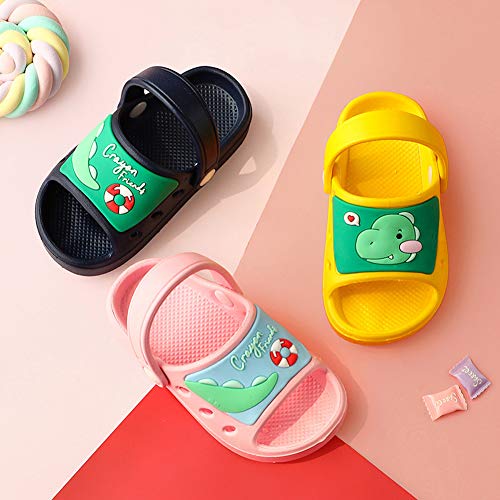 SMajong Kid's Garden Clogs Boys Girls Lightweight Open Toe Beach Pool Slides Sandals Toddler Non-Slip Summer Slippers Water Shoes,Navy,8.5-9.5 Toddler.