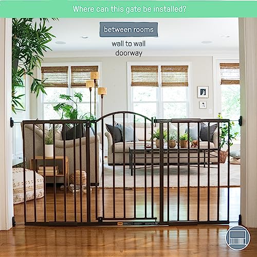 Summer Metal Expansion 6-Foot-Wide Extra Tall Walk-Thru Baby Gate, Bronze Finish  36 Tall, Fits Openings of 44 to 72 Wide, Baby and Pet Gate for Extra Wide Doorways