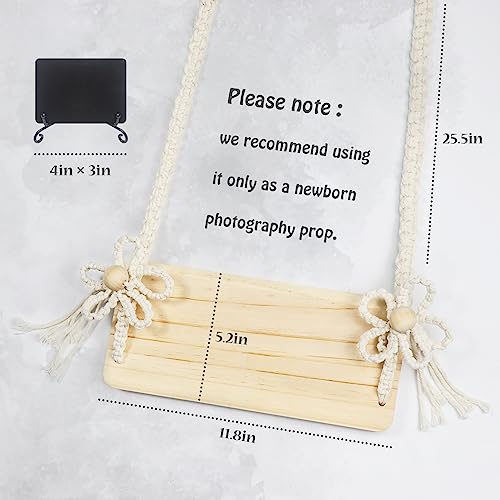 Baby Swings Vintage Infants Wooden Swings Multifunctional Baby Hanging Chair Photo Background Props Swing Seats Photography for Newborn Boys Girls (A-White)