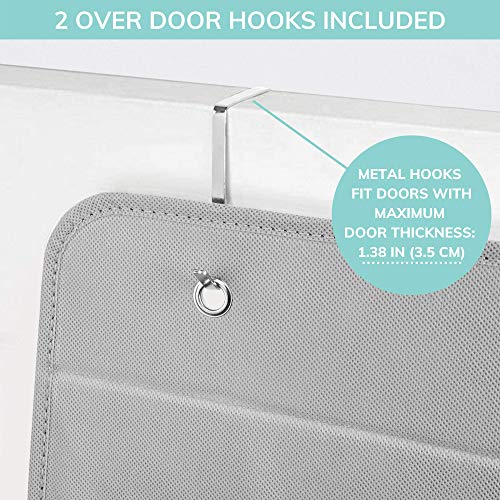 Vesta Baby Over the Door Hanging Organizer - Unisex Space-Saving 4-Pocket Storage Solution for Closet, Children's Room, Nursery - Clear-Window Caddy - 2 Utility Pockets for Small Items and Accessories