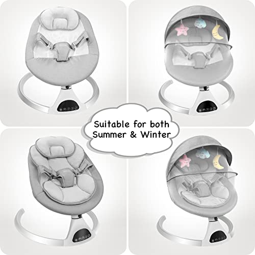 Baby Swings for Infants to Toddler Baby Rocker Baby Bouncer for Baby, Motorized Bluetooth Swing, Music Speaker with 10 Preset Lullabies, Remote Control