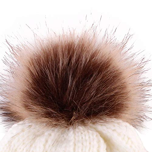 Zando Baby Girl Hats Kids Winter Hat Infant Pom Pom Beanie Toddler Caps Knit Warm Beanies Cap for Baby Boys Black White Gray Pink One Size