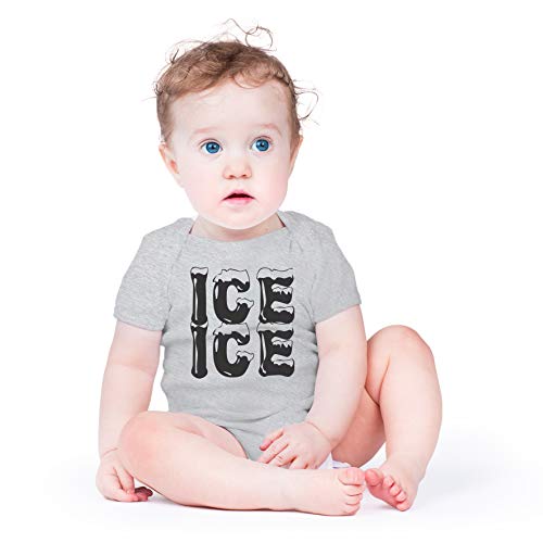 AW Fashions Ice Ice Baby - Parody Cute Novelty Funny Infant One-Piece Baby Bodysuit (Newborn, Sports Grey)