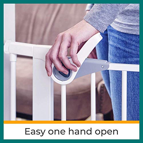 Toddleroo by North States 38.1" Wide Essential Walk Thru Gate: Ideal for securing hallways or doorways. Extra Wide Doorway. Pressure Mount. Fits 29.8"-38.1" Wide (30" Tall, White)