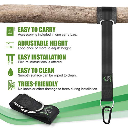 Tree Swing Straps, Portable Tree Swing Straps Hanging Kit Holds up 2800lbs, High-Strengthened Nylon Swing Hangers for Trees with Two Safer Flat Carabiners
