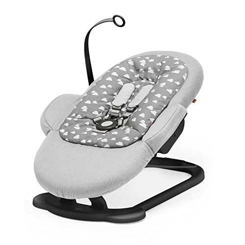 Stokke Steps Bouncer, Grey Clouds - Allows Independent Bouncing & Provides Soft Cradling Motion - Use Alone or with Stokke Steps Chair - Certified by JPMA