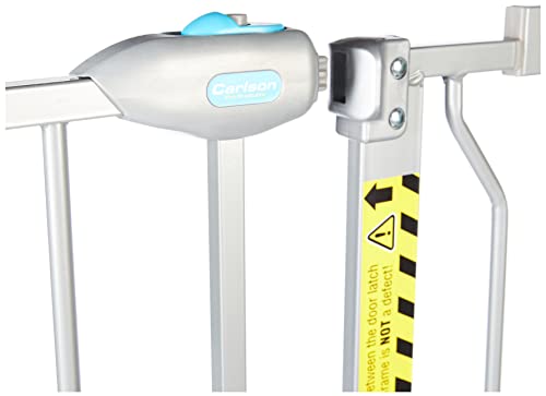 Carlson Extra Tall Walk Through Pet Gate with Small Pet Door, Includes 4-Inch Extension Kit, 4 Pack Pressure Mount Kit and 4 Pack Wall Mount Kit, Platinum