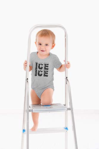 AW Fashions Ice Ice Baby - Parody Cute Novelty Funny Infant One-Piece Baby Bodysuit (Newborn, Sports Grey)