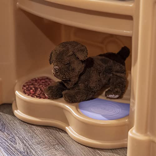 Step2 Fun with Friends Kitchen | Large Plastic Play Kitchen with Realistic Lights & Sounds | Brown Kids Kitchen Playset & 45-Pc Kitchen Accessories Set