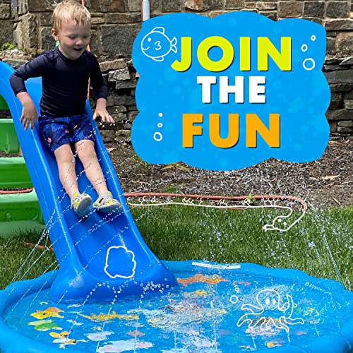 SplashEZ 3-in-1 Sprinkler for Kids, Splash Pad, and Wading Pool for Learning  Childrens Sprinkler Pool, 60 Inflatable Water Toys  from A to Z Outdoor Swimming Pool for Babies and Toddlers