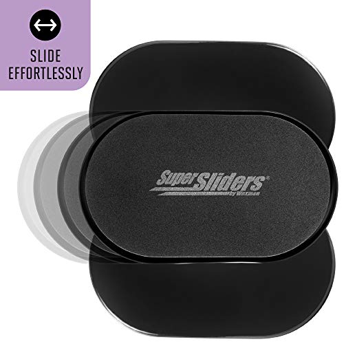 SuperSliders 4764095N Reusable XL Heavy Furniture Movers for Carpet, 9-1/2" x 5-3/4" Black (4 Pack)