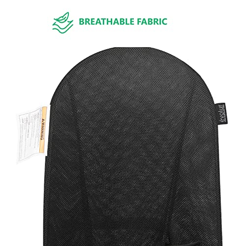 Evolur Koko Portable Infant Bouncer in Black Breathable Fabric