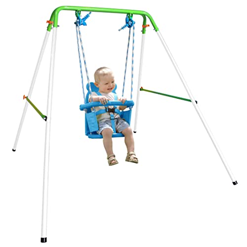 Sportspower My First Toddler Swing - Heavy-Duty Baby Indoor/Outdoor Swing Set with Safety Harness